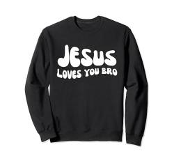 Jesus liebt dich Bruder - Groovy Christian Faith Religious Sweatshirt von Retro Groovy Jesus Apparel Gifts