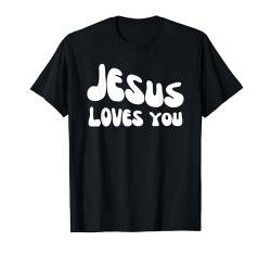 Jesus liebt dich - Groovy Christian Faith Religious T-Shirt von Retro Groovy Jesus Apparel Gifts