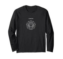 Krebs die Krabbe - Minimalistische Sternzeichen-Grafik Langarmshirt von Retro Horoscope Astrology Zodiac Apparel Gifts