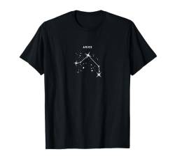 Widder The Ram Constellation - Minimalistisches Sternzeichen T-Shirt von Retro Horoscope Astrology Zodiac Apparel Gifts