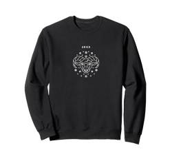 Widder der Widder - Minimalistische Sternzeichen-Grafik Sweatshirt von Retro Horoscope Astrology Zodiac Apparel Gifts