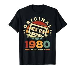 Jahrgang 1980 Retro Geburtstagsshirt zum 44. Geburtstag T-Shirt von Retro Jahrgang Geburtstag Geschenk Cool Kassette