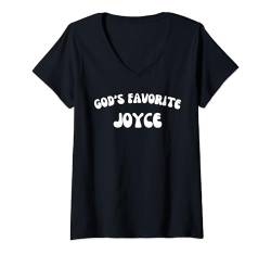 Damen God's Favorite Joyce – lustig, christlich, religiös T-Shirt mit V-Ausschnitt von Retro Personalized Christian Apparel Gifts