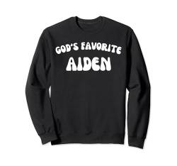 God's Favorite Aiden – lustig, christlich, religiös Sweatshirt von Retro Personalized Christian Apparel Gifts