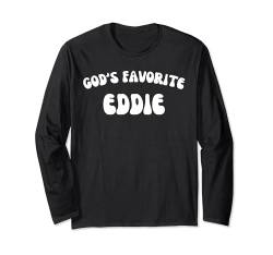 God's Favorite Eddie - Lustig, christlich, religiös Langarmshirt von Retro Personalized Christian Apparel Gifts