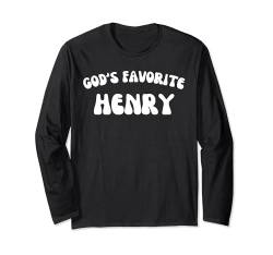 God's Favorite Henry – lustig, christlich, religiös Langarmshirt von Retro Personalized Christian Apparel Gifts