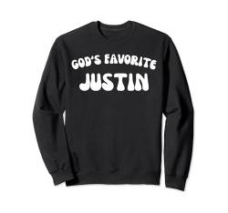 God's Favorite Justin - Lustig, christlich, religiös Sweatshirt von Retro Personalized Christian Apparel Gifts