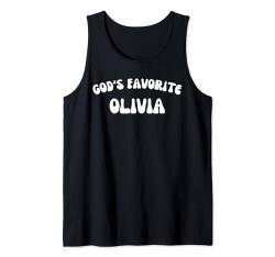 God's Favorite Olivia – lustig, christlich, religiös Tank Top von Retro Personalized Christian Apparel Gifts