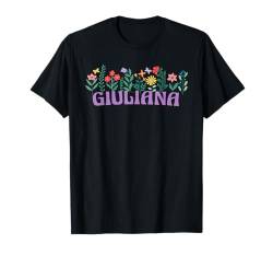 Wildblume Floral Giuliana Vorname Muttertag Frauen T-Shirt von Retro Personalized Girl Name Tees