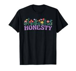 Wildflower Floral HONESTY Vorname Muttertag Damen T-Shirt von Retro Personalized Girl Name Tees