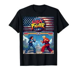 Retro Politik Duell Kamala gegen Donald, 90er Arcade Stil T-Shirt von Retro Politik Duell Kamala gegen Donald