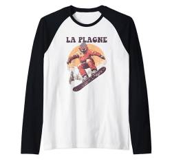 La Plagne France Retro-Snowboard Raglan von Retro Snowboarding Tees & Ski Outfits