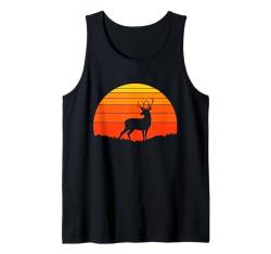 Hirsch Retro Sonnenuntergang Natur Wildtiere Tierliebhaber Tank Top von Retro Spirit Animal Apparel Gifts