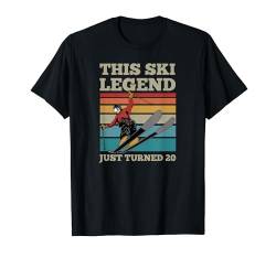 Diese Skilegende wurde gerade 20 Jahre alt und hat Skigeburtstag T-Shirt von Retro Style Ski Themed Birthday Party Supplies