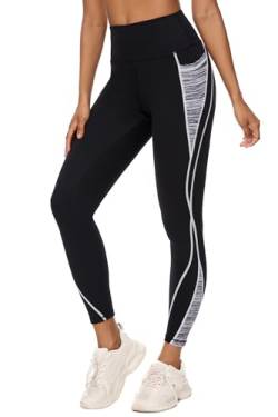 Rexspek Sport Leggings Damen mit Tasche,Sporthose Damen High Waist Laufhose Damen lang Fitnesshose M von Rexspek