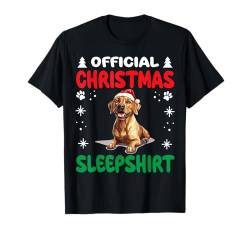 Rhodesian Ridgeback Hunde-Pyjama, offizielles Weihnachtsfest T-Shirt von Rhodesian Ridgeback Christmas Dog Pajamas &