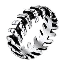Richsteel Edelstahl Ring für Herren Damen Punk Gotik Schlangenknochen Fingerring in Größe 54 Vintage Snake Ring mit Geschenkebox für Freunden Ehemann von Richsteel