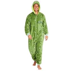 Rick and Morty Fleece Jumpsuit für Herren, Teenagers - Einteiler Flauschiger Onesie - Winter Loungewear für Männer (Grün, 2XL) von Rick and Morty