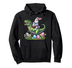 Osterhase reitet T-Rex Happy Easter für Jungen, Mädchen und Kinder Pullover Hoodie von Riding with Bunny