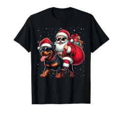 Weihnachtsmann reitet einen Rottweiler Weihnachten Jungen Mädchen Kinder T-Shirt von Riding with Gnome