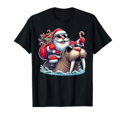 Weihnachtsmann Reiten Walross Weihnachten Jungen Mädchen Kinder T-Shirt von Riding with Santa