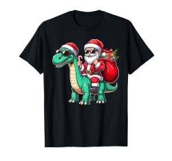 Weihnachtsmann reitet einen Dinosaurier lustig Weihnachten Jungen Mädchen T-Shirt von Riding with Santa