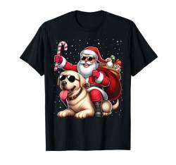 Weihnachtsmann reitet einen Labrador Retriever Hund Weihnachten Schnee T-Shirt von Riding with Santa