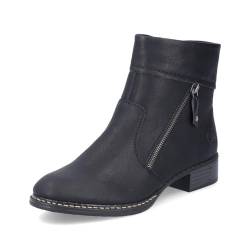 Rieker Damen Ankle Boots 73460, Frauen Stiefeletten,reißverschluss,Bootee,Booties,halbstiefel,Kurzstiefel,schwarz (00),38 EU / 5 UK von Rieker