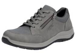 Sneaker RIEKER, Herren, Gr. 41, grau, Lederimitat, sportlich, Schuhe, Freizeitschuh, Halbschuh, Schnürschuh mit gepolstertem Schaftrand von Rieker