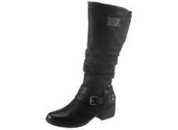 Winterstiefel RIEKER Gr. 41 (7/7,5), Normalschaft, schwarz Damen Schuhe mit auffälliger Schnalle von Rieker