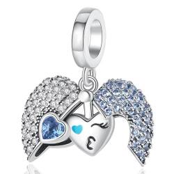 Rimgoris 925 Sterling Silber Anhänger Charm für Damen Armbänder zu öffnendes Herz voller Diamant Happy Expression 5A Zirkonia Halloween Charms für Damen von Rimgoris