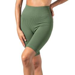 Risalti Radlerhose Damen Kurz für Kleid Rippenstoff Sara - Kurze Radlerhose Damen Elegant, Shorts Damen High Waist, Kurze Sporthose Damen aus Mikrofaser, Nahtlose Sport Shorts Damen - Made in Italy von Risalti