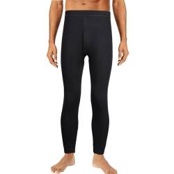 Risipu Thermo Unterhosen Herren, Warme Fleece Gefütterte Lange Unterhose Thermounterwäsche Winter, Thermo Leggings Thermohose Männer (M, Schwarz) von Risipu