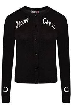 Ro Rox Moonchild Cardigan Wicca Rockabilly Stickerei gestrickt Langarm, Schwarz, XXL von Ro Rox