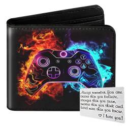 Roacap Teen Boys Wallet Cool Wallet for Boys, Gamepad & Fire von Roacap