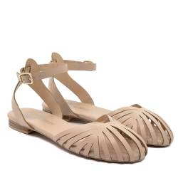 Roberta Martini Damen-Schuhe aus Nappaleder, Einlegesohle aus echtem Leder und Memory, niedriger Absatz 25 mm, rutschfeste Sohle, normale Passform, beige, 38 EU von Roberta Martini