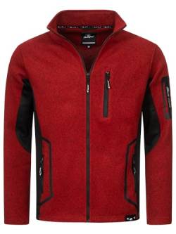 Rock Creek Herren Fleece Jacke Outdoor Wanderjacke Pullover Full Zip Hoodie Herrenjacke Fleecejacke Winterjacke Strickjacke Strickfleecejacke H-367 Rot 3XL von Rock Creek