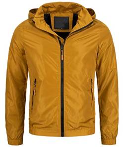 Rock Creek Herren Jacke Windbreaker Leichte Jacke Herren Regenjacke Übergangsjacke Kapuze Outdoorjacke Herrenjacken Sport Jacke H-235 Maisgelb S von Rock Creek