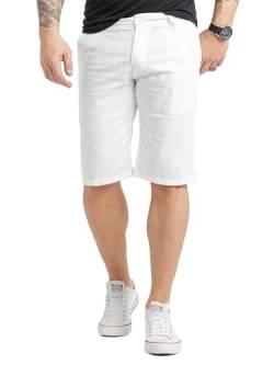 Rock Creek Herren Shorts Leinenshorts Chino Bermuda Sommer Shorts Regular Fit Leinen Kurze Hose Stoff Shorts Sommerhose RC-2370 Weiß W30 von Rock Creek