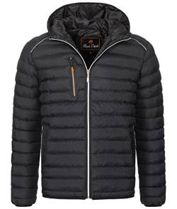 Rock Creek Herren Steppjacke Übergangsjacke Leicht Herrenjacke Männer Jacken Stepp Jacken mit Kapuze Daunenjacke Thremojacke H-317 Schwarz 3XL von Rock Creek