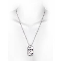 The Grave Dog Tag Skull Halskette von Rock Daddy