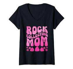 Damen Gesteinssammeln Mom Rocks Collector Geology Mineral T-Shirt mit V-Ausschnitt von Rock Hunting Rock Collector Gifts