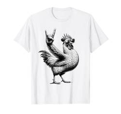 Lustiges Musik Festival Rock Huhn Rock n Roll T-Shirt von Rock Musiker Geschenk für Konzert Damen & Herren