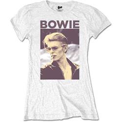 Ladies David Bowie Smoking offiziell Frauen T-Shirt Damen (Large) von Rocks-off