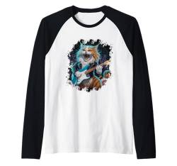 Rock and Roll Cat Guitarist Concert for men-women & kids Raglan von Rock'n'roll Katze mit Gitarre - Ready to rock