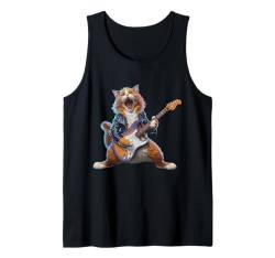 Rock and Roll Cat Guitarist Concert for men-women & kids Tank Top von Rock'n'roll Katze mit Gitarre - Ready to rock