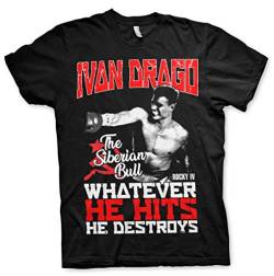 Rocky Offizielles Lizenzprodukt Ivan Drago - The Siberian Bull Herren T-Shirt (Schwarz), Medium von Rocky