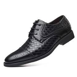 Rodawu Herren Anzugschuhe Schnürhalbschuhe Formale Business Lederschuhe Oxford Derby Schuhe Schwarz 45 von Rodawu