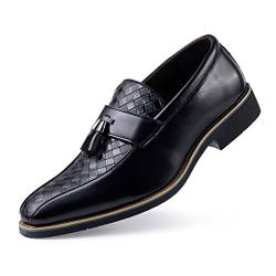 Rodawu Herren Mokassin Anzugschuhe Leder Slip on Business Herren Loafers Schwarz 45 von Rodawu