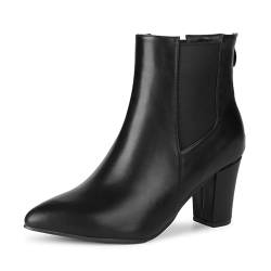 Rodawu Stiefeletten Damen Chelsea Boots Damen Stiefeletten Damen mit Absatz Ankle Boots Damen Schwarz 43 von Rodawu